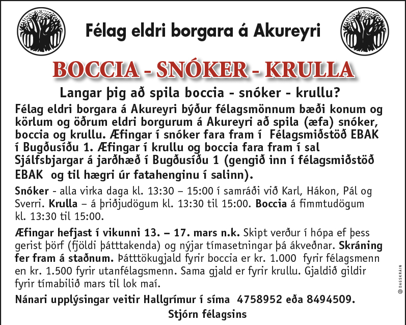 Boccía, snóker, krulla