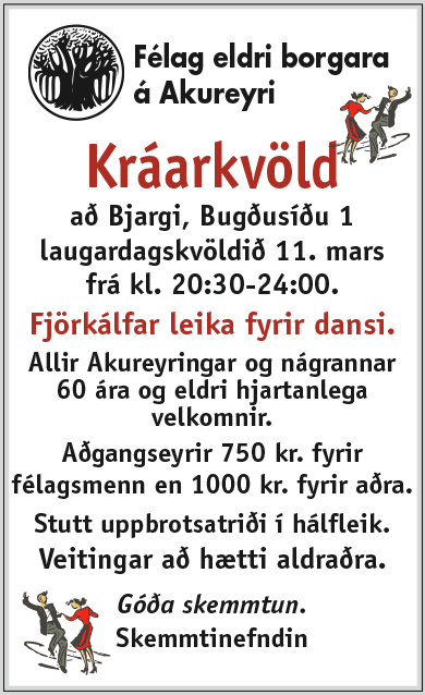Kráarkvöld mars 2017